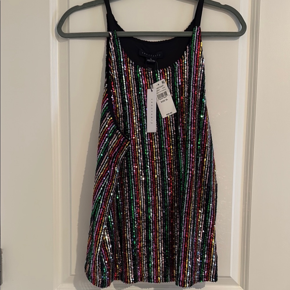 Sanctuary Red and Blue Sequin Camisole